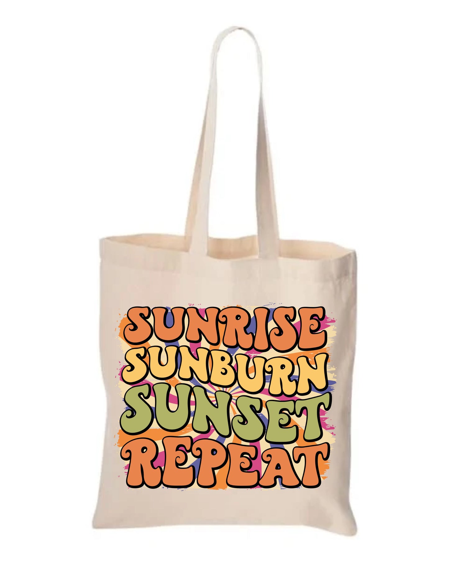 Sunrise, Sunburn, Sunset, Repeat Canvas Tote